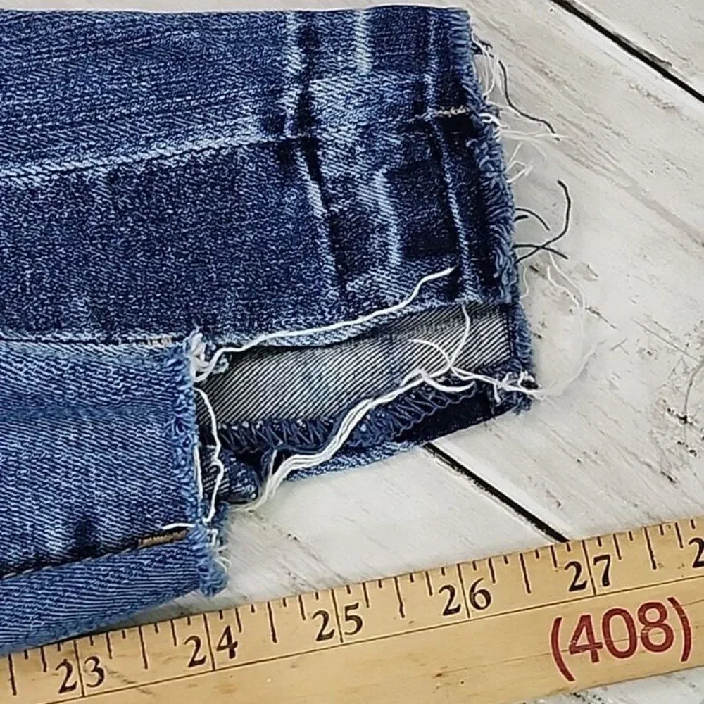 [BLANKNYC] Womens Stretch Skinny Jeans Two Toned Blue Denim Mid Rise 27 Raw Hem